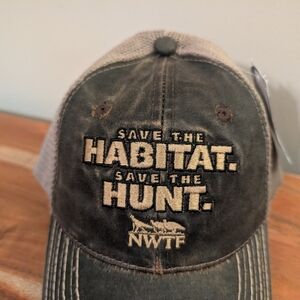NWTF Save The Habitat Save The Hunt Brown Camo Adjustable Baseball Hat Cap NWT